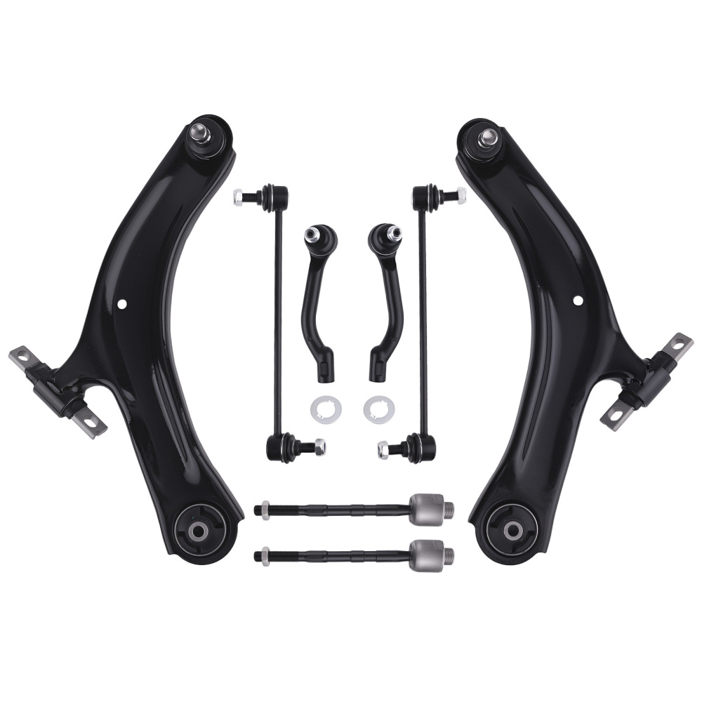 8pc Front Lower Control Arm Tie Rod End Sway Bar Link For 2008-2013 compatible for Nissan Rogue