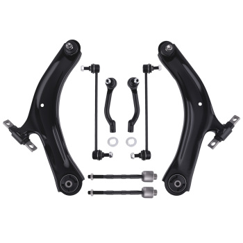 8pc Front Lower Control Arm Tie Rod End Sway Bar Link For 2008-2013 compatible for Nissan Rogue