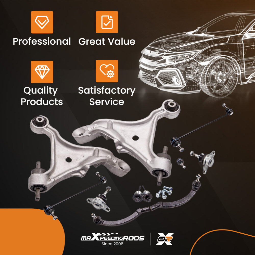 8pc Front Suspension Track Control Arm / Wishbone Arm Kit compatible for Volvo S60 I V70 II
