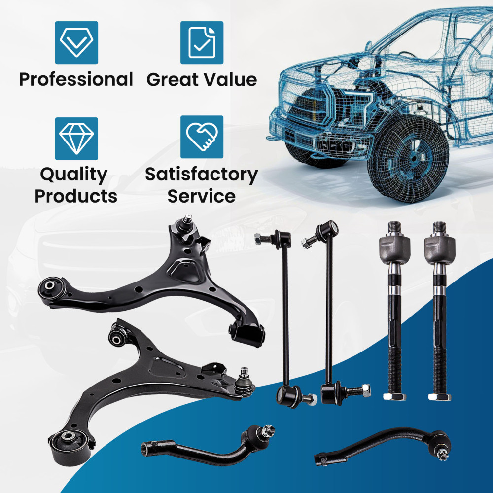 8Pcs Left Right Front Lower Control Arms compatible for Kia Sorento 2011-2013 K621686