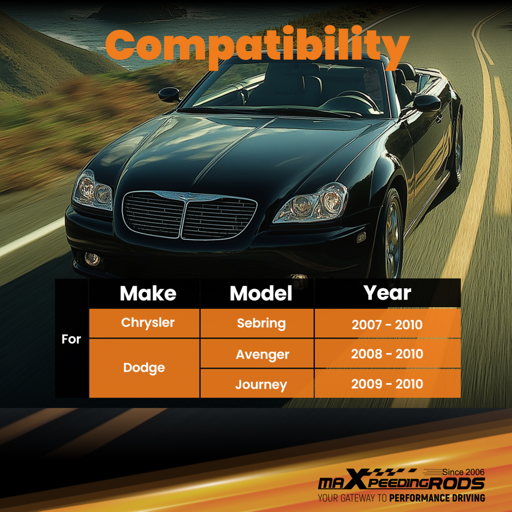 2x Rear Adjustable Camber Control Arms Kit compatible for Chrysler Sebring 20072010