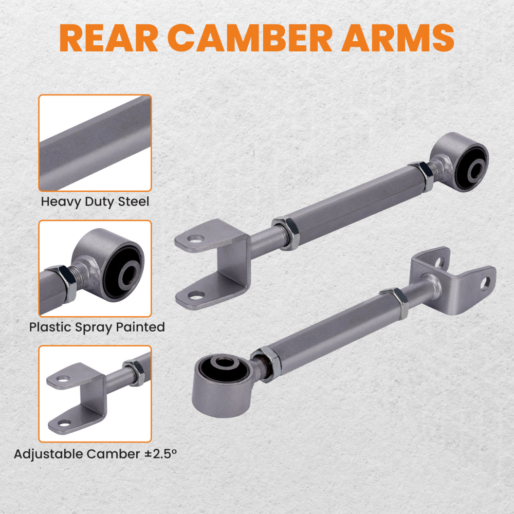 Pair Rear Adjustable Camber Control Arms Kit compatible for Dodge Journey 2009 and 2010 suspension arms