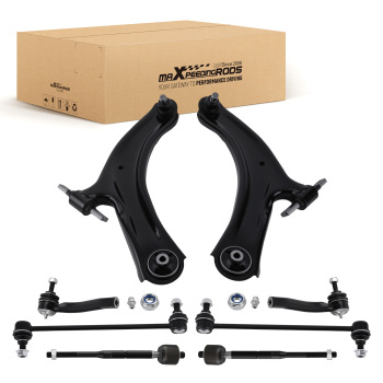 Front Lower Control Arms + Tie Rods + Sway Bar Links For 2007-2012 compatible for Nissan Sentra