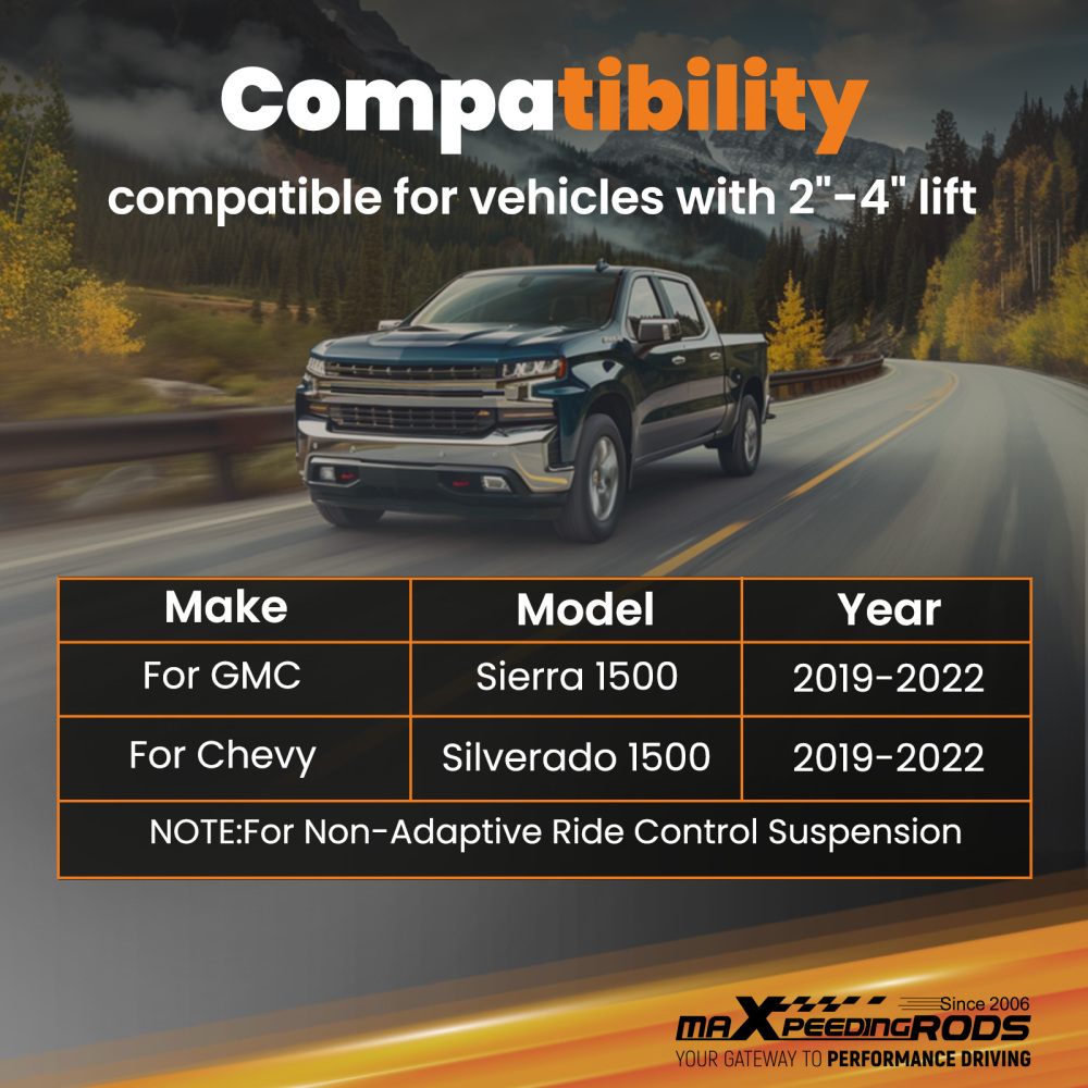 2x Front Upper Control Arms 2-4 Lift for 2019-2024 Silverado 1500 GMC Sierra