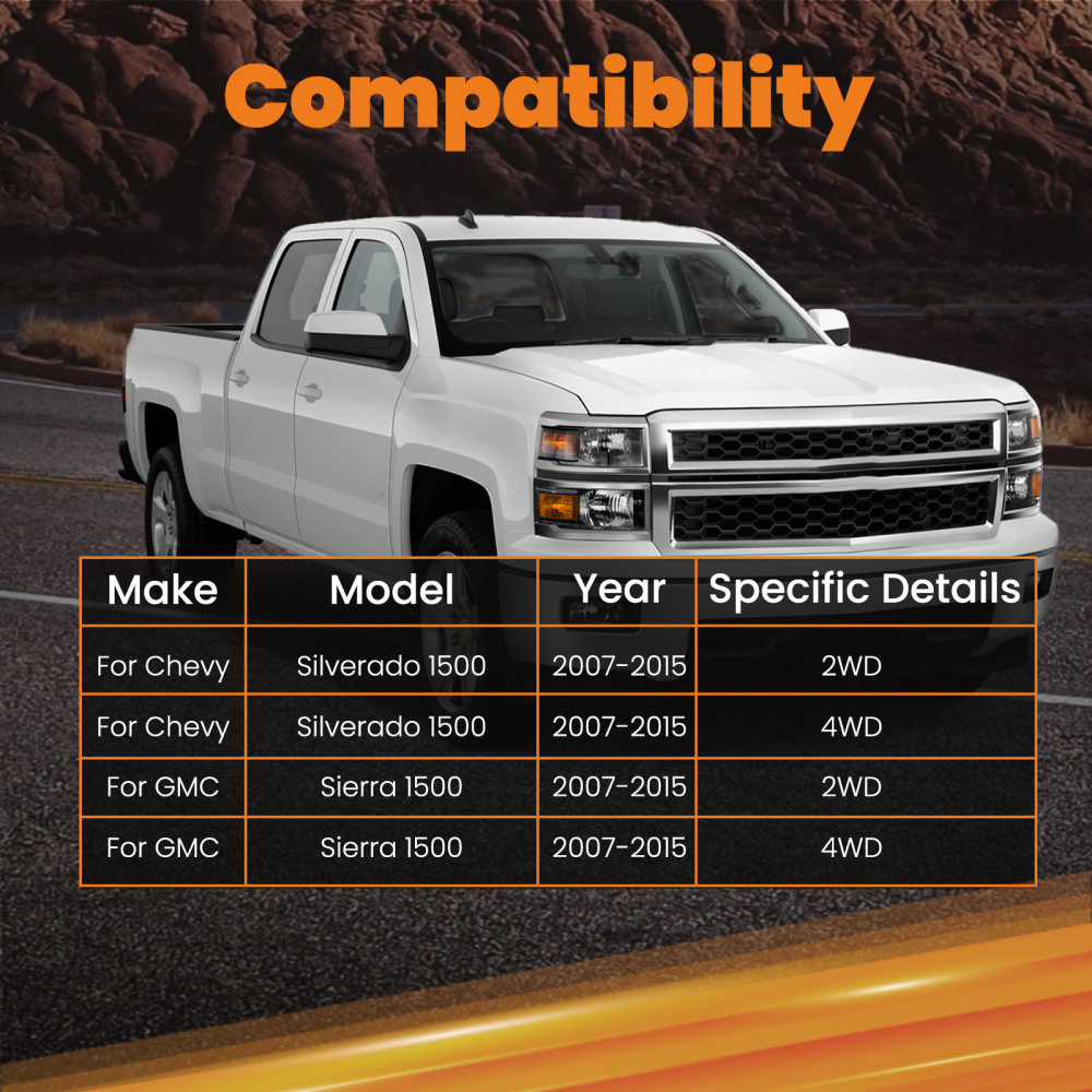 Alignment Front Upper Control Arms Pair for 2007-15 compatible for Chevy Silverado Sierra 1500