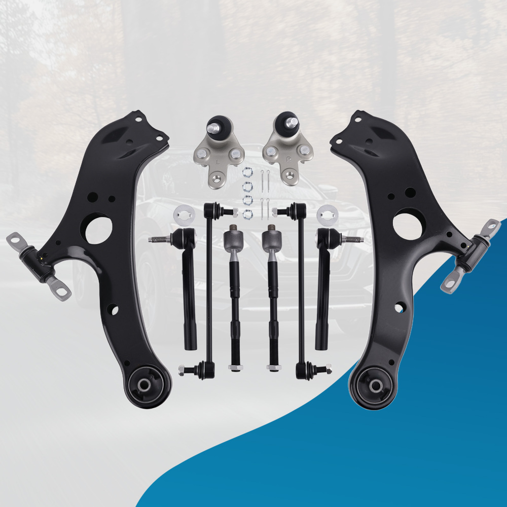 Front Lower Control Arm w/ Ball JointsTie Rod End compatible for Toyota Sienna 2011-2020