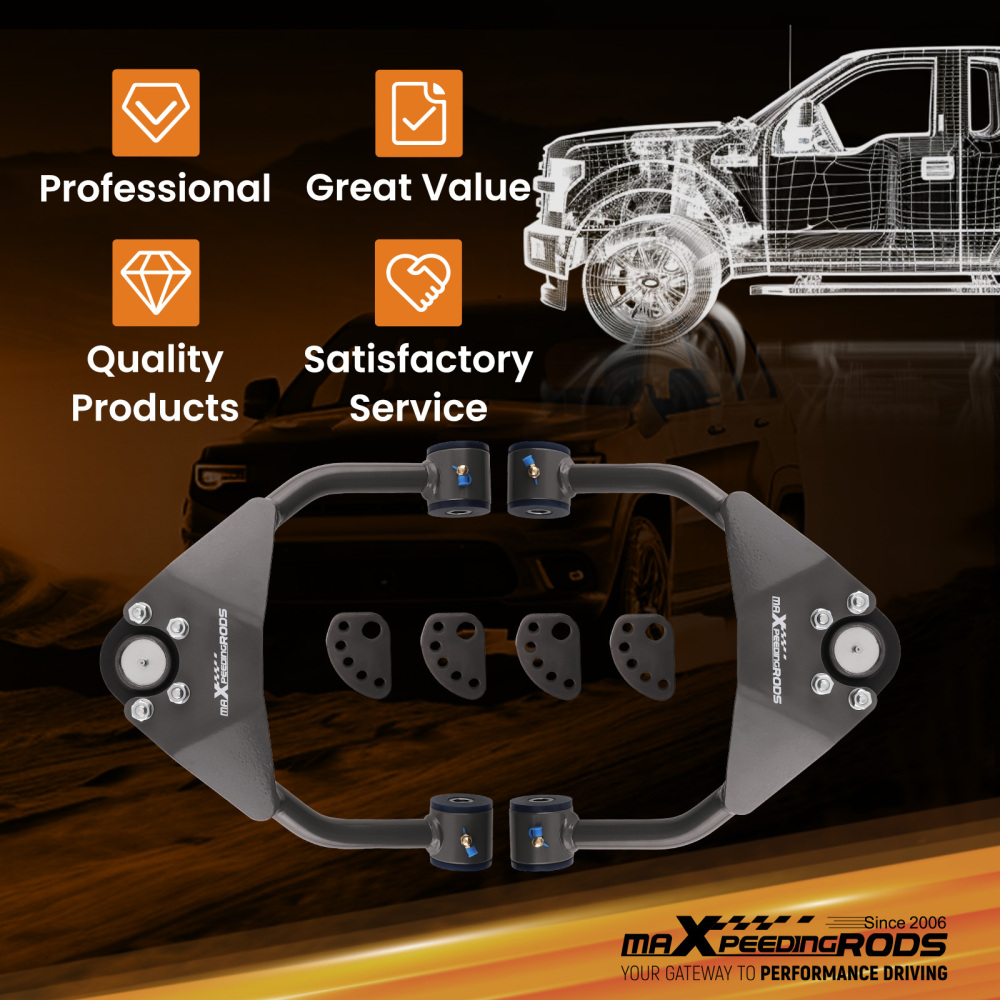 2x Upper Drop Alignment Control Arms Drop Kit for 1999-06 compatible for Silverado Sierra 1500