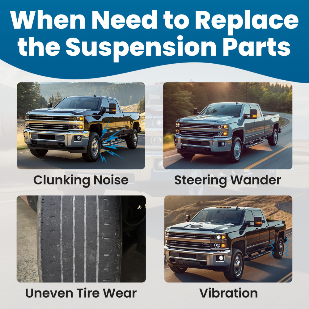 9x Front Control Arms Tie Rods for 2011-2019 compatible for Chevy Silverado Sierra 2500 3500 HD