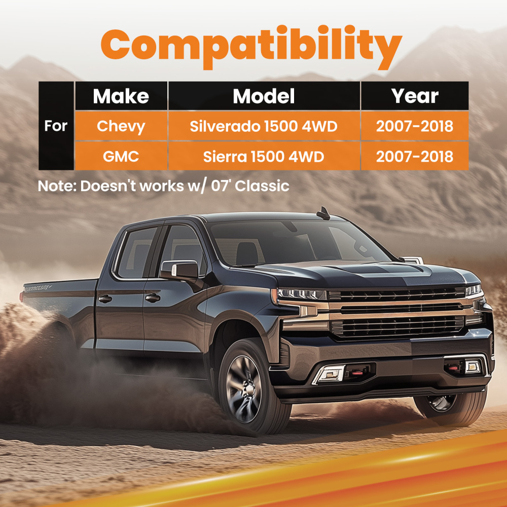 0-7.5 Lift Rear Traction Bar For 2007-2018 compatible for Chevy Silverado GMC Sierra 1500 4WD