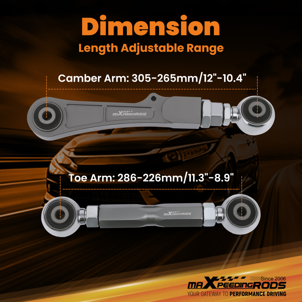 Adjustable Rear Camber Control & Toe Angle Arm for 12-22 compatible for Tesla Model S / 16-22 X
