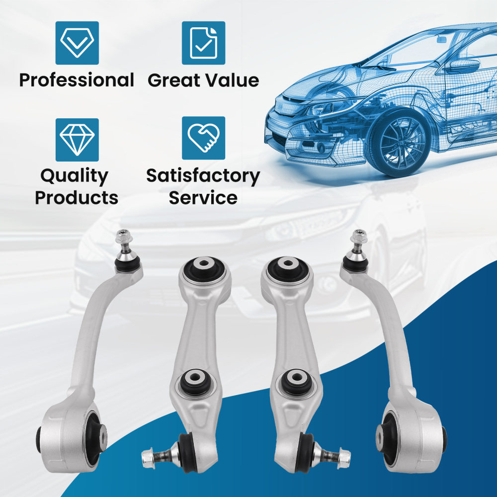 4pcs Front Lower Control Arms Kits for 2012-2020 compatible for Tesla Model S 2016-2020 X