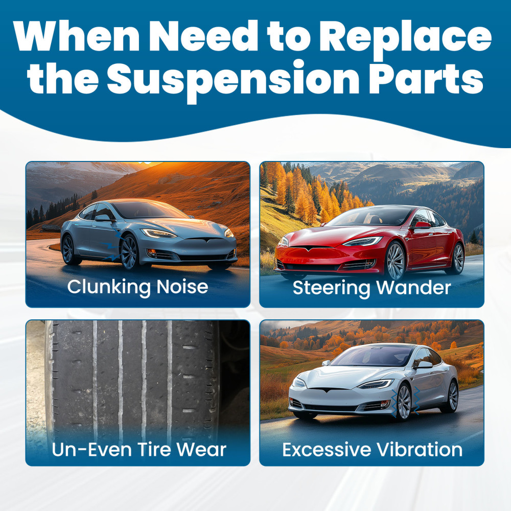 4pcs Front Lower Control Arms Kits for 2012-2020 compatible for Tesla Model S 2016-2020 X