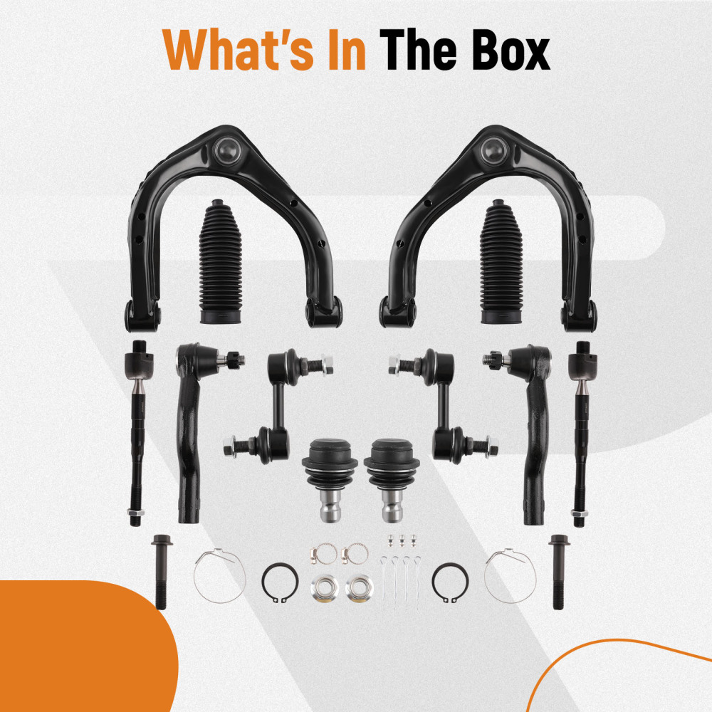 Control Arm w/ Ball Joint Tie Rod End Tie Rod Boots compatible for Nissan Armada 2004-2019