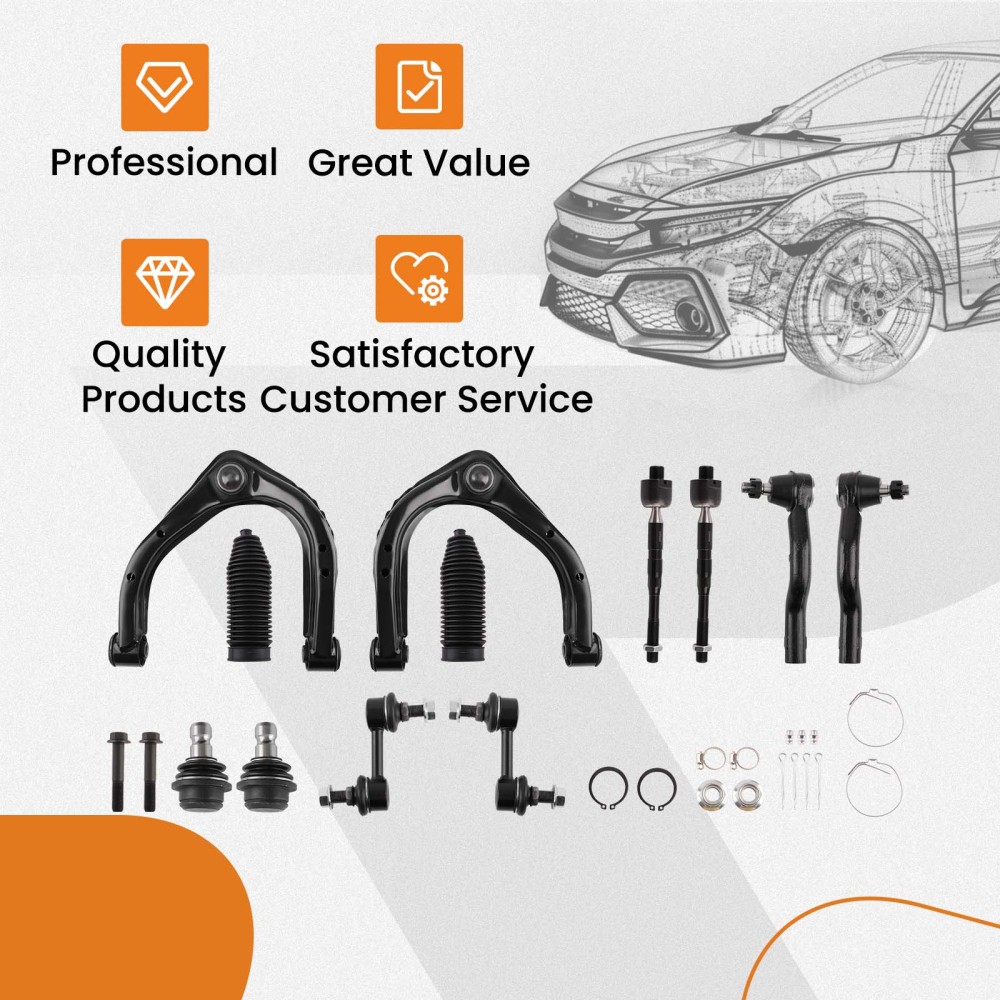 Front Upper Lower Control Arms Sway Bar End Linkfor compatible for Nissan Armada Titan 04-15