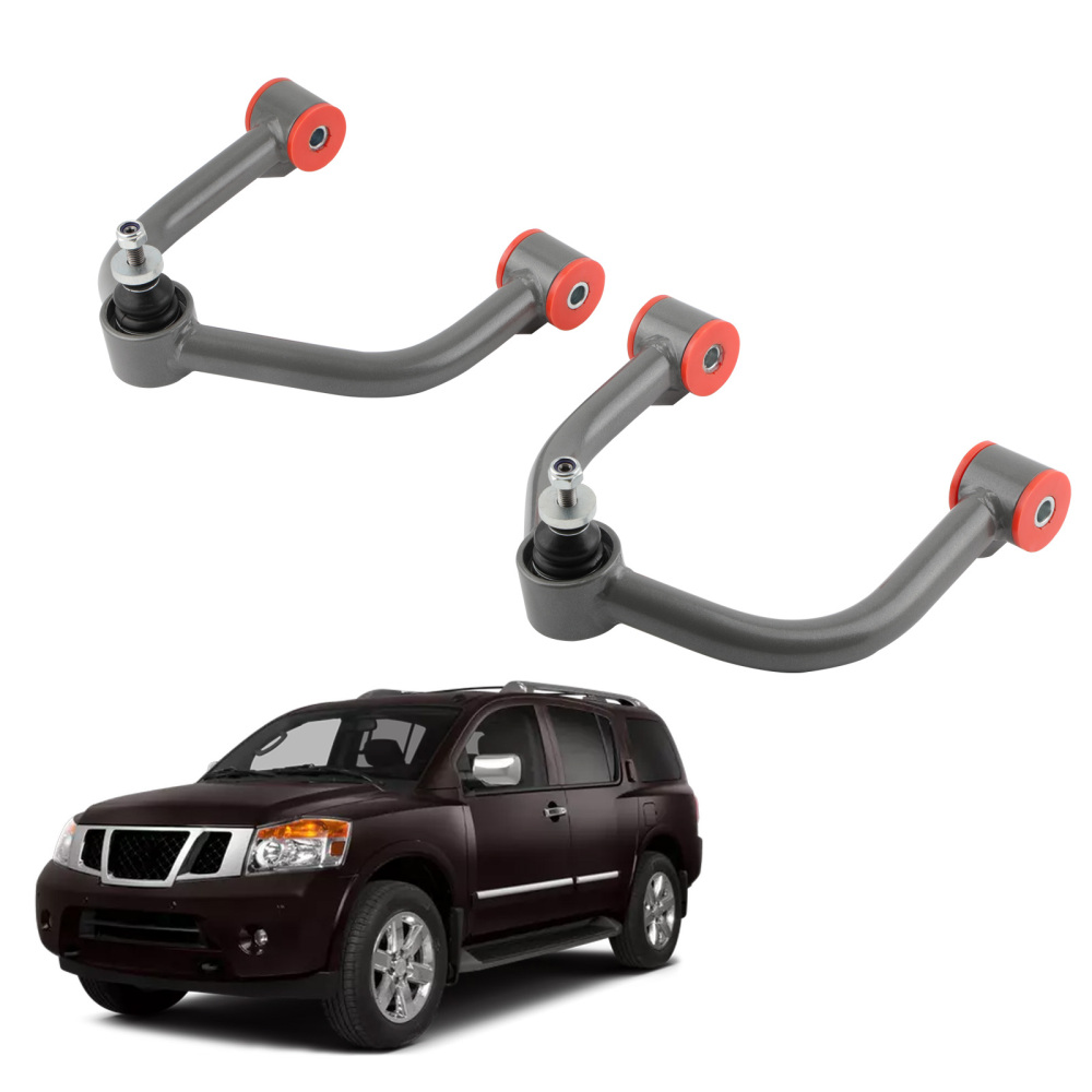 2x Suspension Front Upper Control Arms 2-4 Lift compatible for Nissan Titan 2004- Tubular