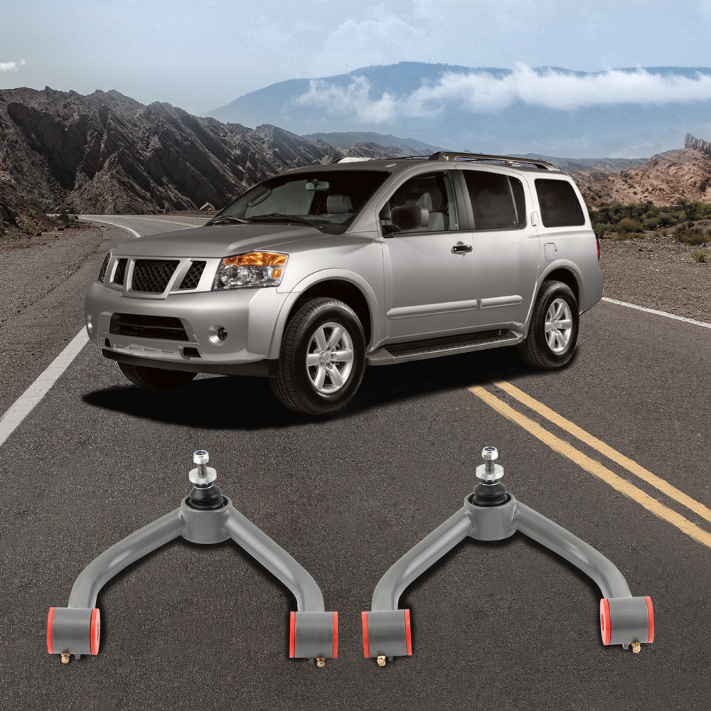 2x Suspension Front Upper Control Arms 2-4 Lift compatible for Nissan Titan 2004- Tubular