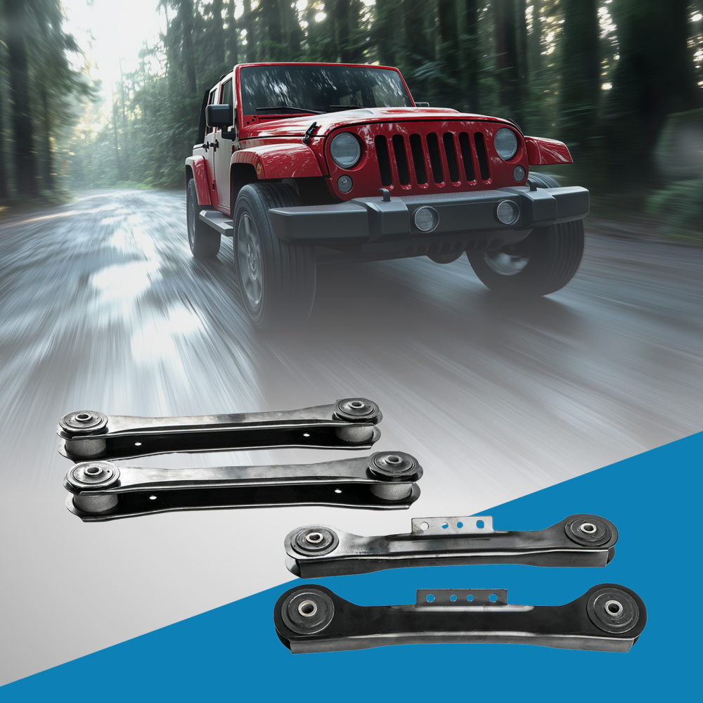 4pcs Rear Upper Lower Control Arms Left & Right Kit compatible for Jeep Wrangler 97-06