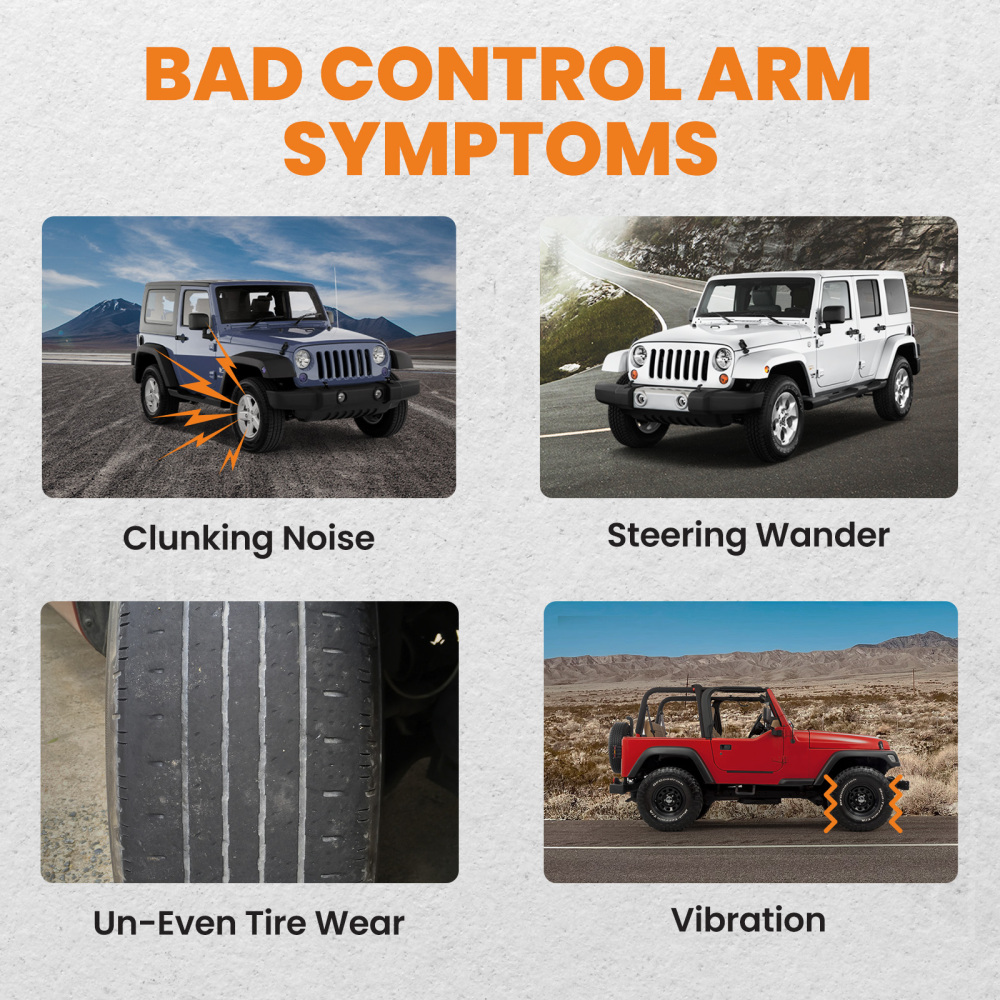 4pcs Rear Upper Lower Control Arms Left & Right Kit compatible for Jeep Wrangler 97-06