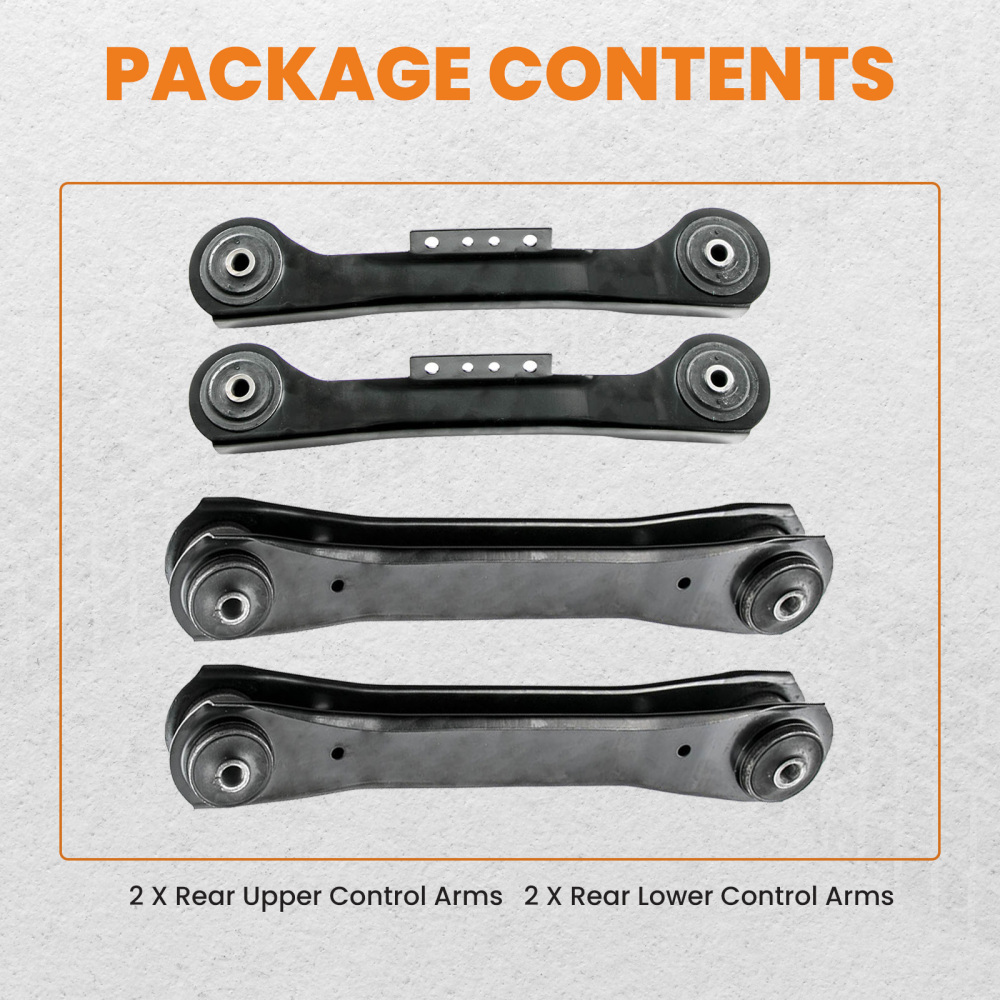 4pcs Rear Upper Lower Control Arms Left & Right Kit compatible for Jeep Wrangler 97-06