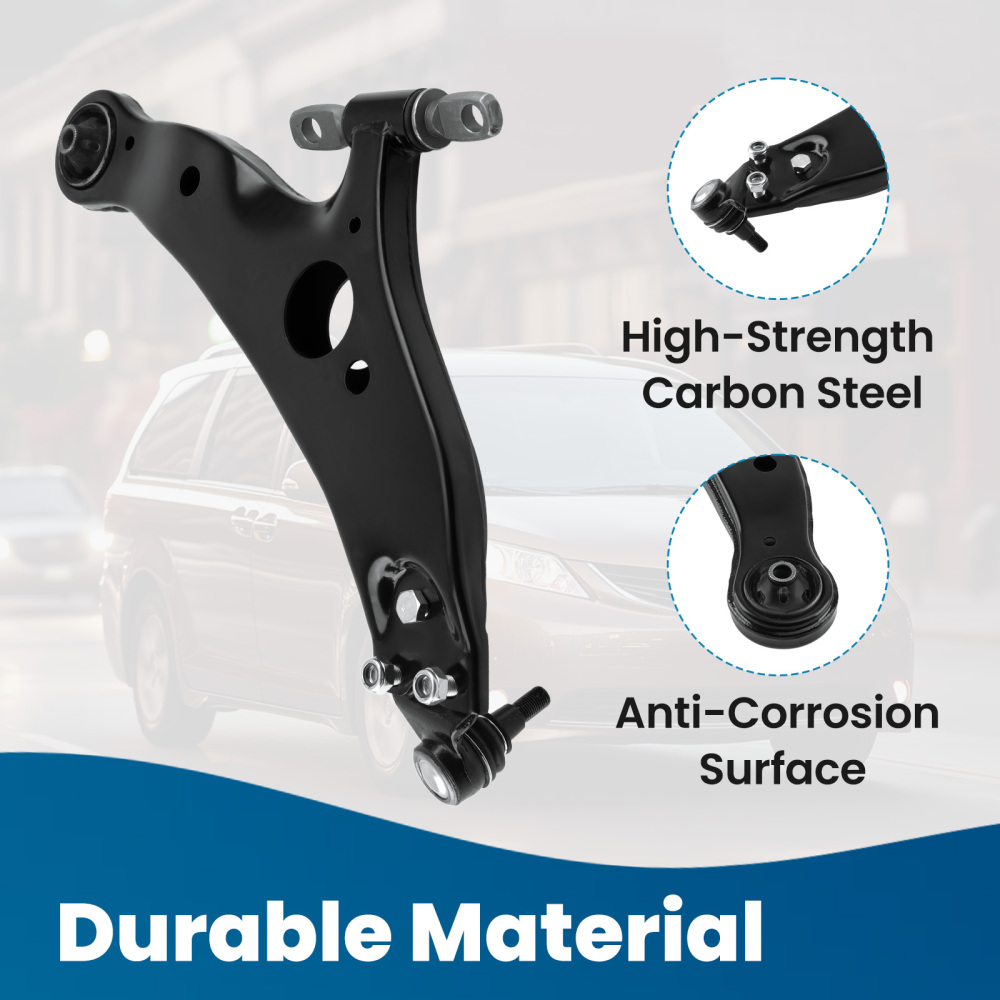 Front Right Lower Control Arm Side w/ Ball Joint for 2004 - 2010 compatible for Toyota Sienna