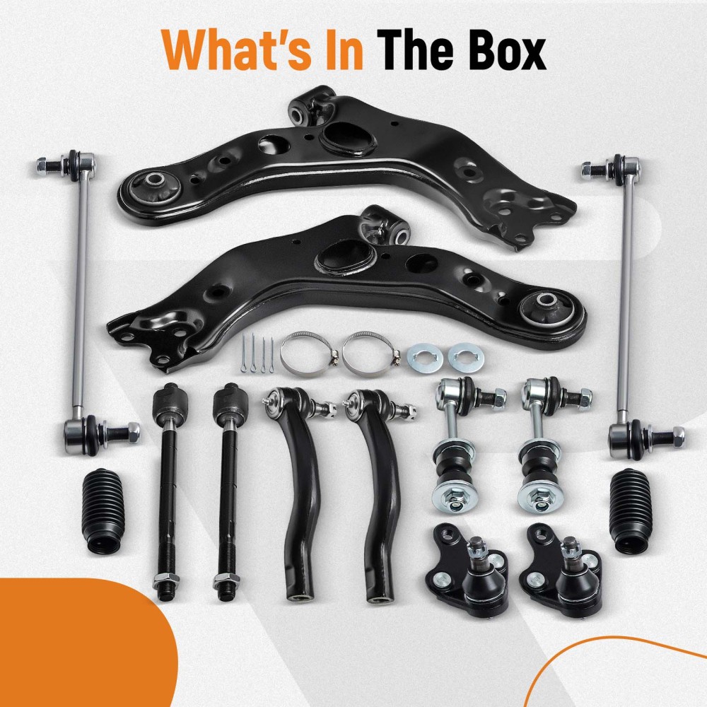 12 Pcs Front Lower Control Arm and Sway Bar End Link compatible for Toyota Compatible for RAV4 2006 - 2014