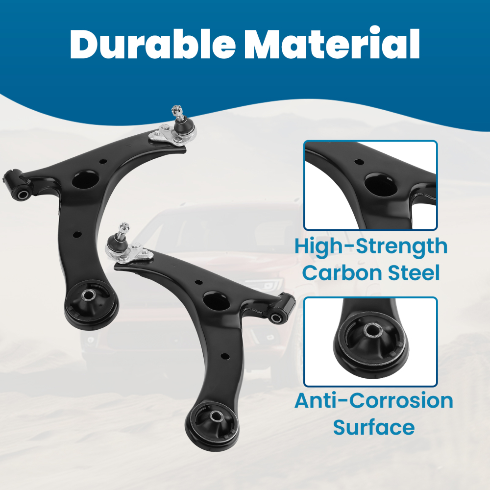 6pc Front Lower Control Arms + Tie Rods + Sway Bars for 2014-2019 compatible for Toyota Corolla