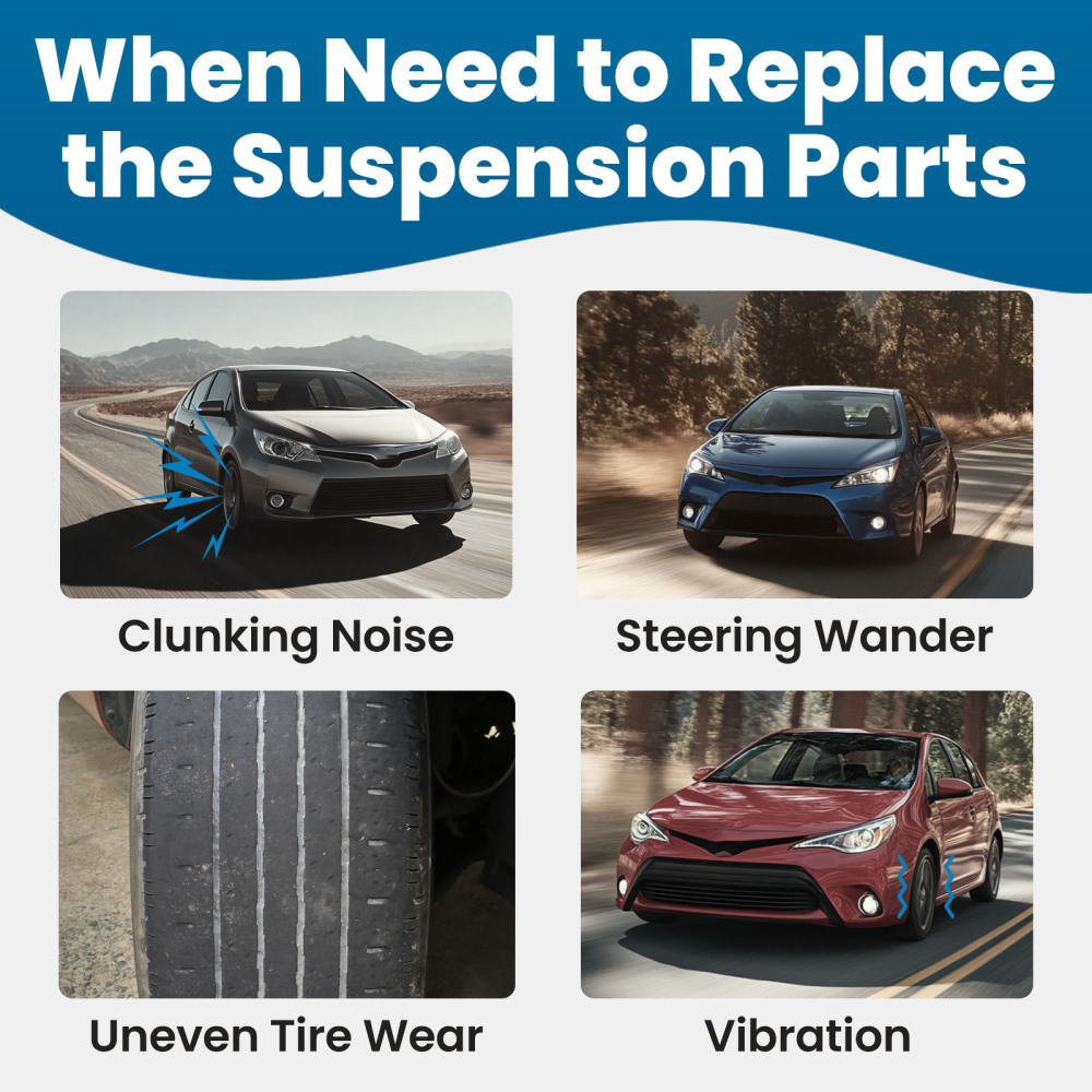 6pc Front Lower Control Arms + Tie Rods + Sway Bars for 2014-2019 compatible for Toyota Corolla