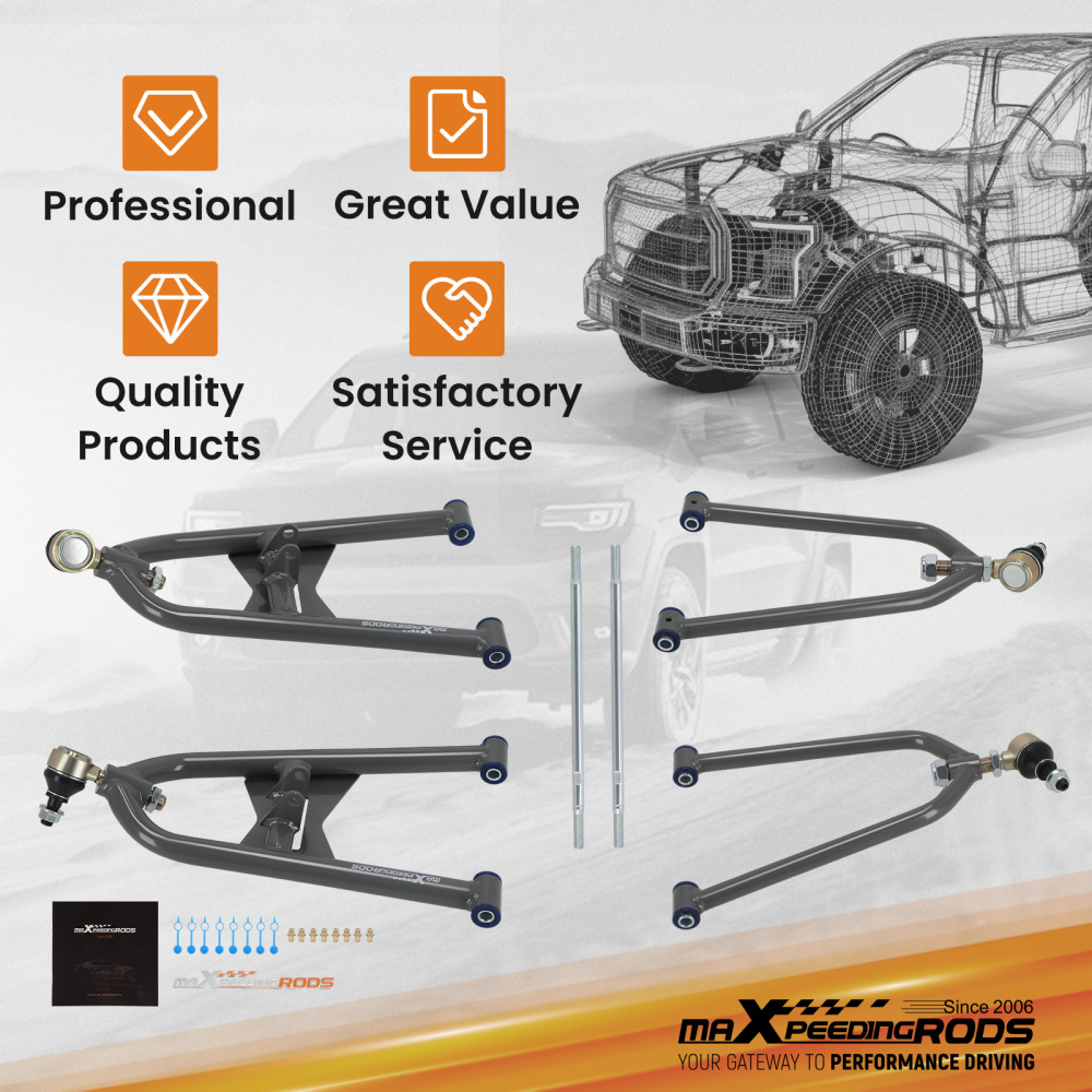 Fully Adjustable A-Arms +2+0 Compatible for Honda TRX 400EX Trx400 All Years Sportrax 400