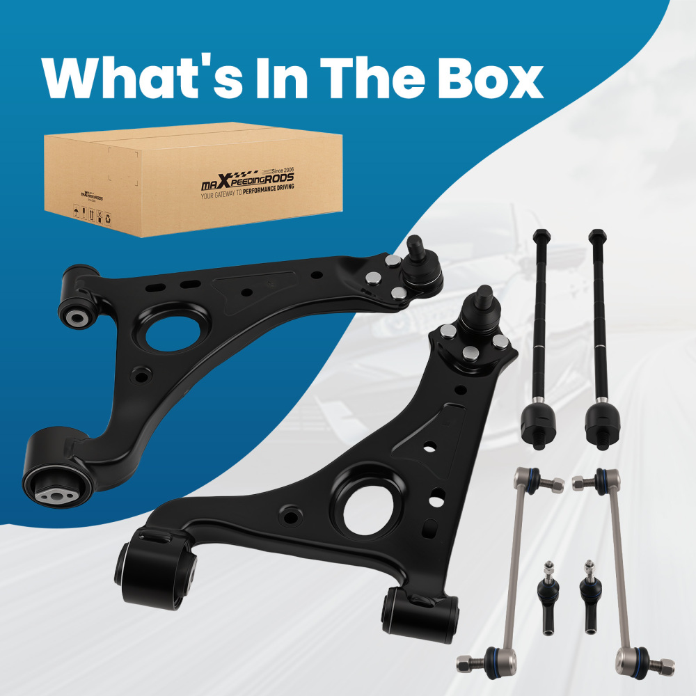 8x Front Lower Control Arms Tie Rods Sway Bars compatible for Buick Encore Trax 2013-2022