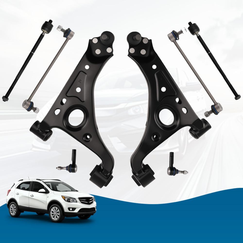 8x Front Lower Control Arms Tie Rods Sway Bars compatible for Buick Encore Trax 2013-2022
