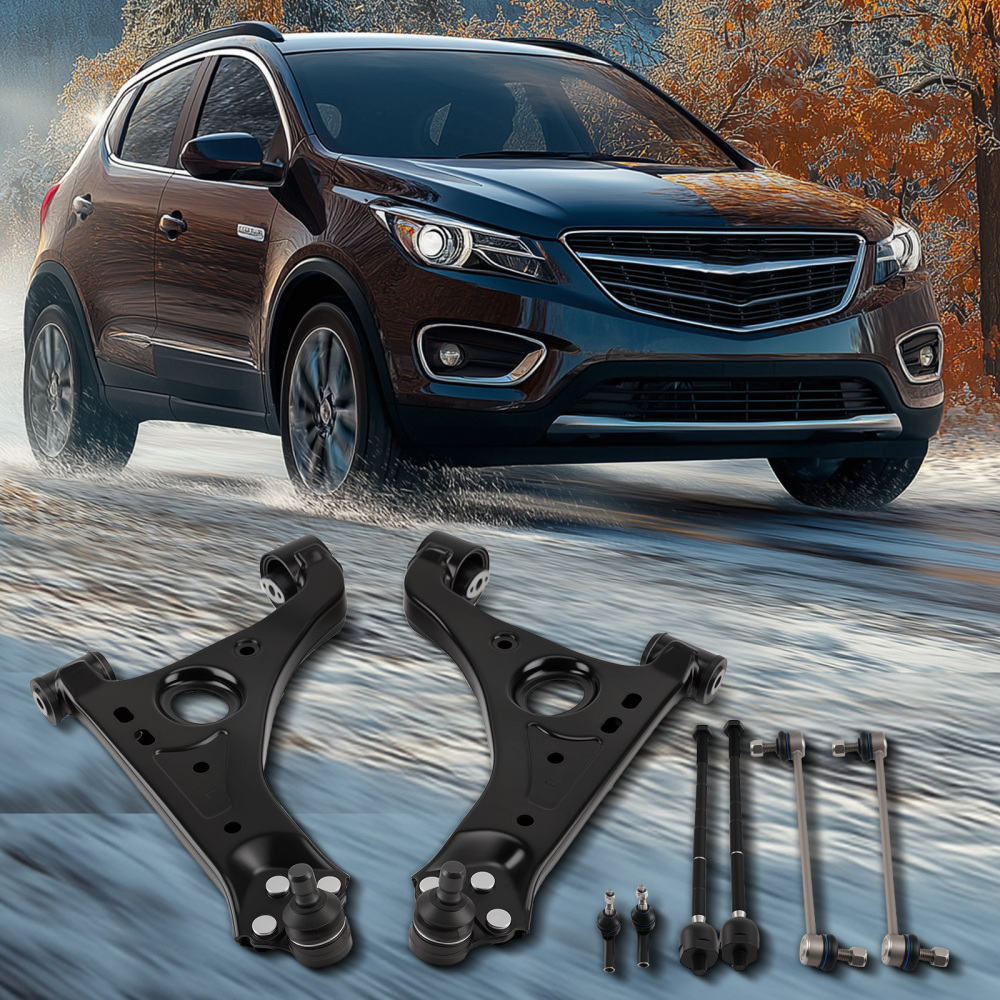 8x Front Lower Control Arms Tie Rods Sway Bars compatible for Buick Encore Trax 2013-2022