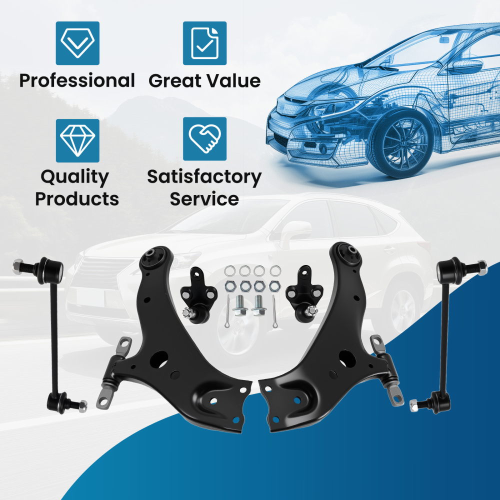 4x Front Lower Control Arm Ball Joint Sway Bar Link compatible for Lexus RX350 RX450H 10-19