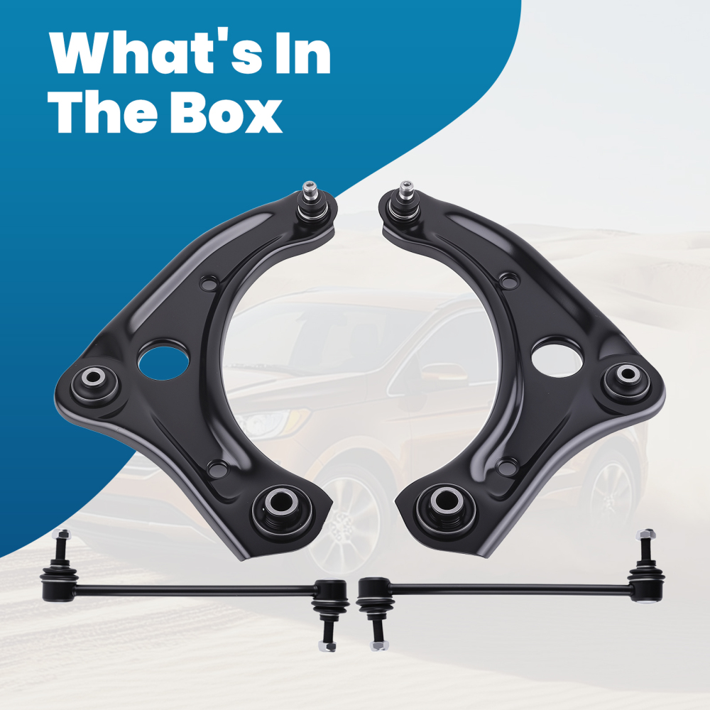 Front Lower Control Arms w/Ball Joints Sway Bars Kit compatible for Nissan Versa Note Micra