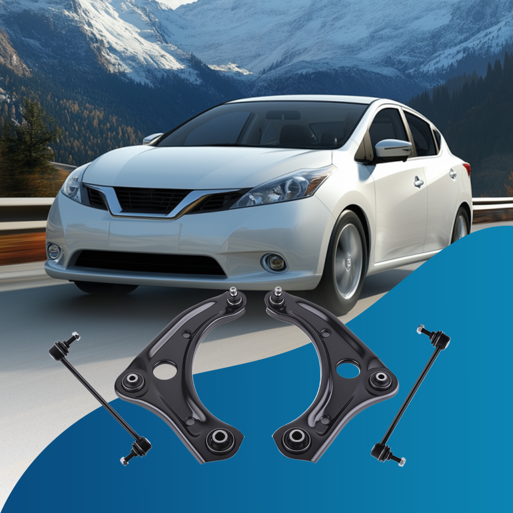 Front Lower Control Arms w/Ball Joints Sway Bars Kit compatible for Nissan Versa Note Micra
