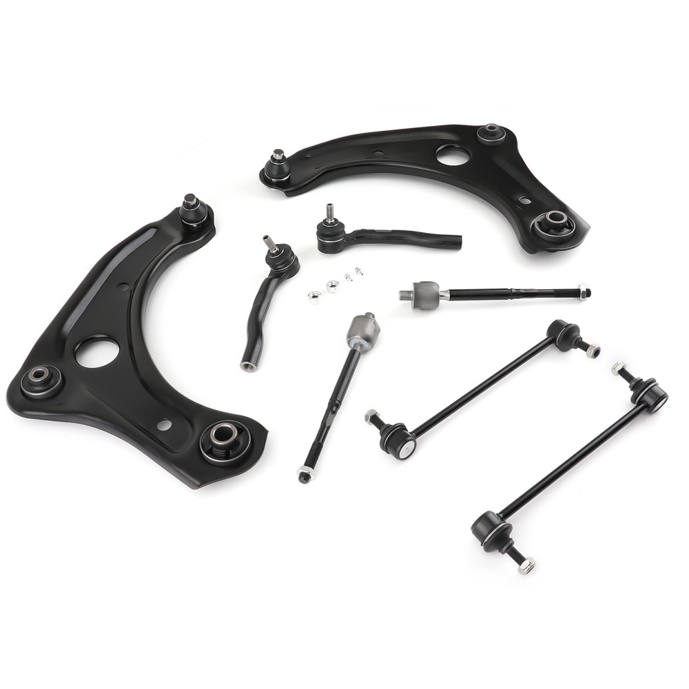 Front Lower Control Arms + Tie Rods + Sway Bar Links compatible for Nissan Versa Note Micra