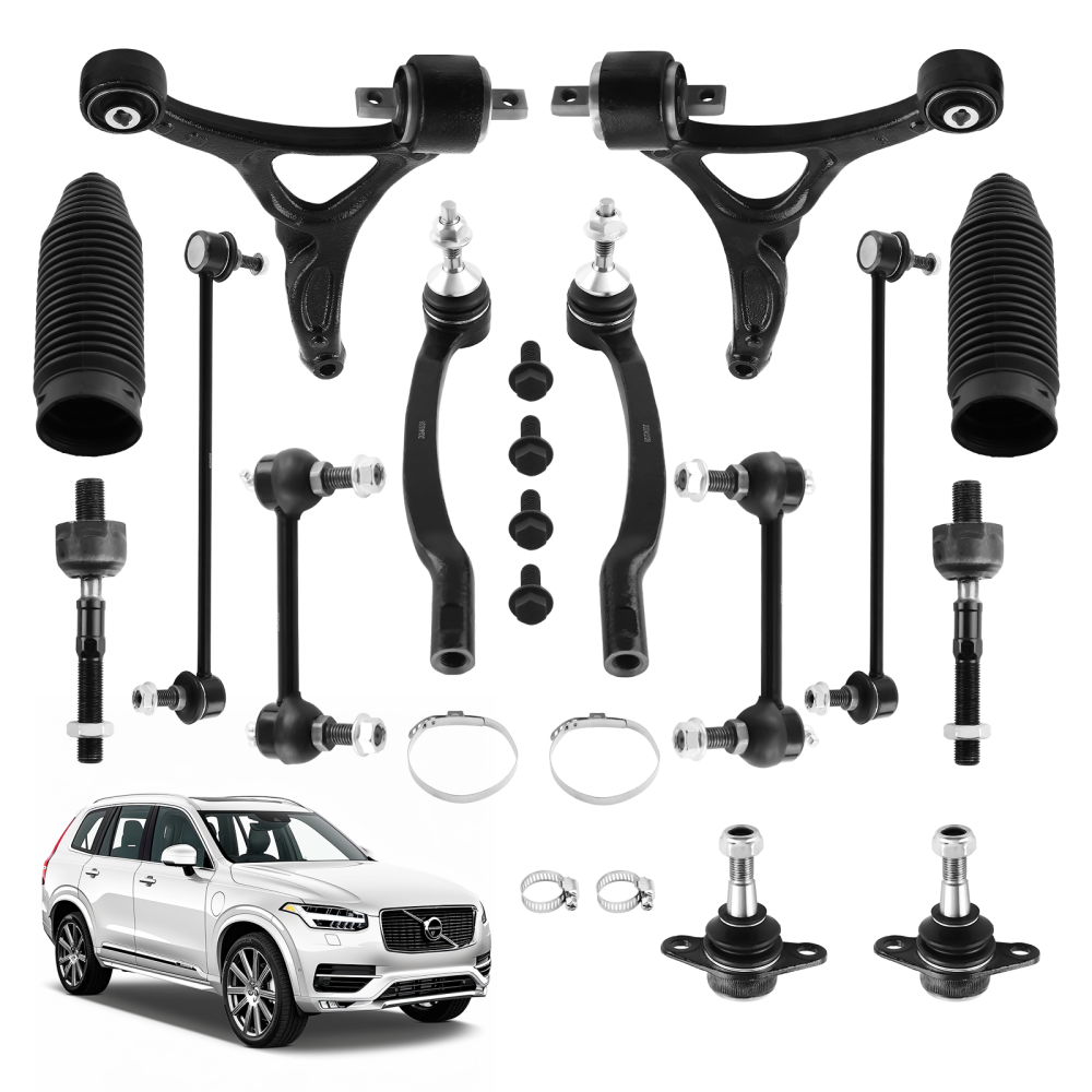 14x Front Lower Control Arm Ball Joint Tie Rod Sway Bar for 2003-2014 compatible for Volvo XC90