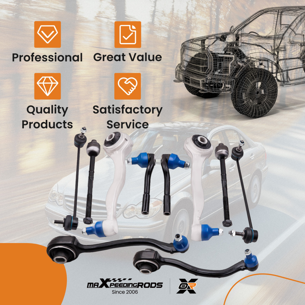 10-PIECES FRONT CONTROL ARM SET compatible for MERCEDES C-CLASS W203 S203 CLK C209 CLC A209