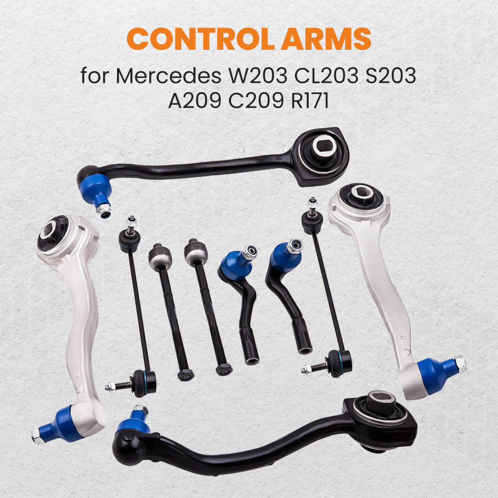 Compatible for mercedes C-class w203 s203 2033302403 Set 10 parts front L+R suspension arms