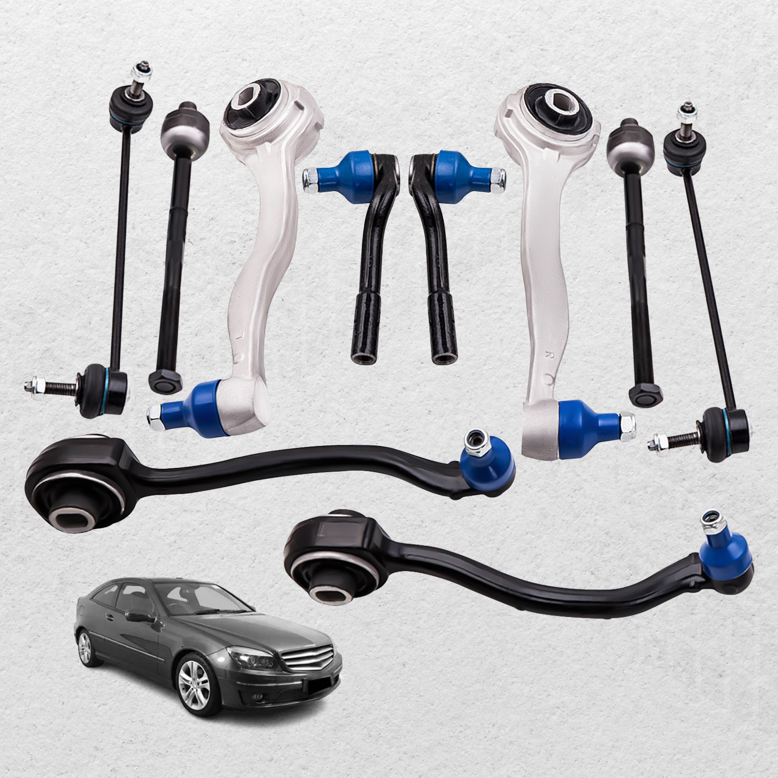 Set 10 parts front L+R compatible for mercedes C-class w203 s203