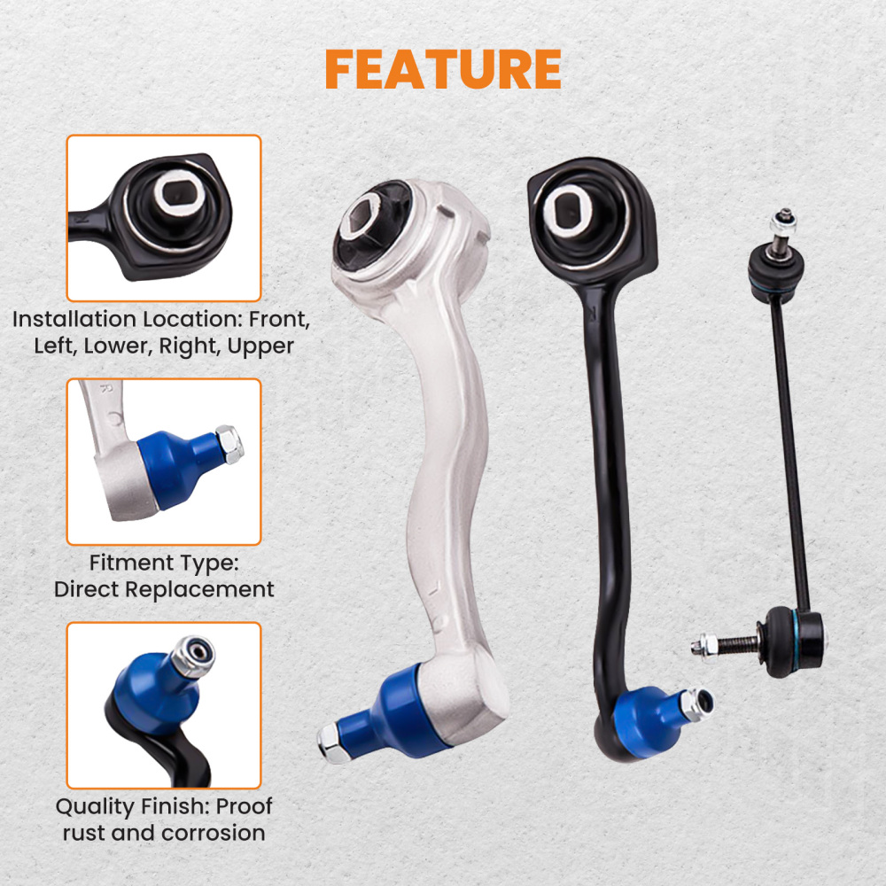 Compatible for mercedes C-class w203 s203 2033302403 Set 10 parts front L+R suspension arms