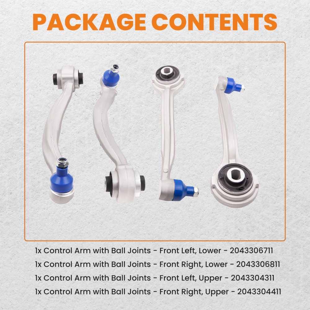 Compatible for mercedes clk slk front upper and lower suspension control arm arms and links kit suspension arms