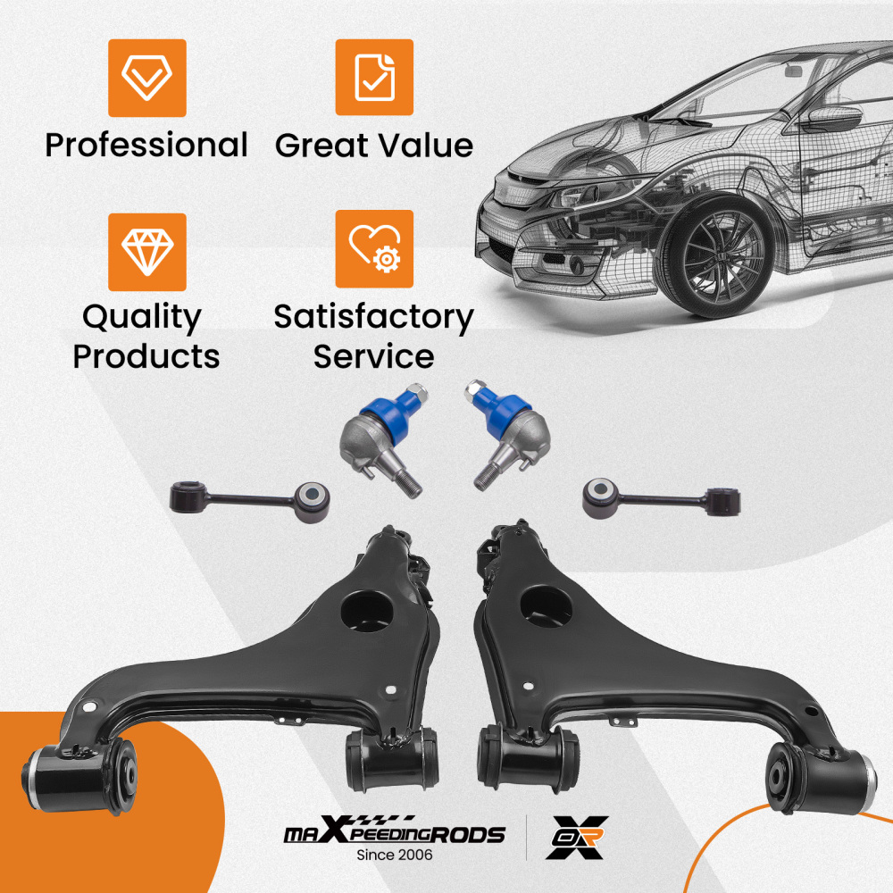 6pcs Suspension Wishbone Control Arm Kit Front Axle Lower compatible for Mercedes W210 S210