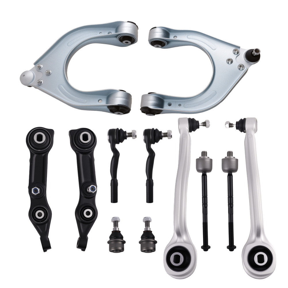 12 Pcs Front Control Arms Tie Rods Ball Joints compatible for Mercedes Benz E320 2003-2008