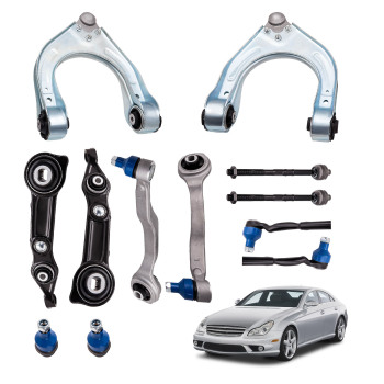 12pc Kit Bras De Contrôle compatible pour Mercedes Classe E W211 CLS C219 Essieu Avant