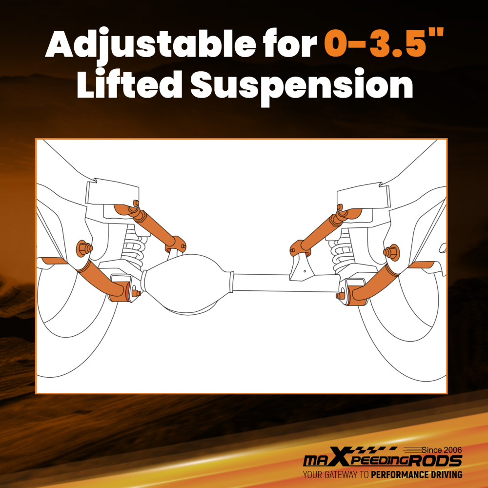 2x Adjustable Rear Lower Control Arms compatible for Jeep Grand Cherokee WJ 1999-2004 gold
