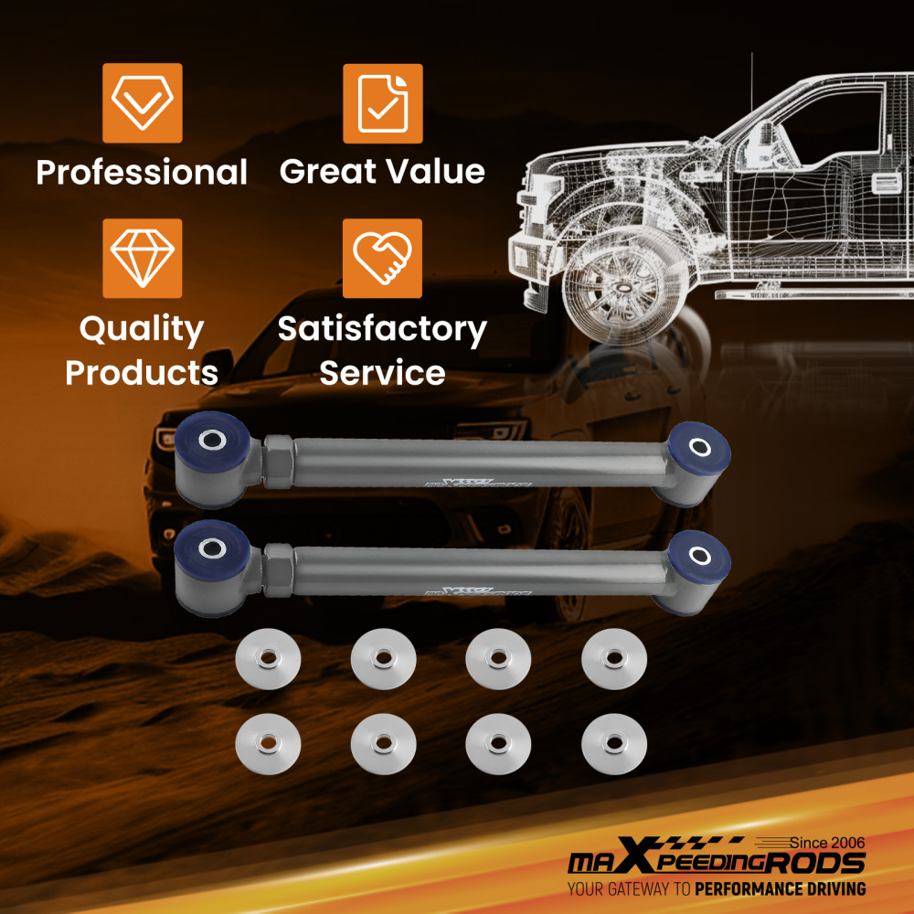 Adjustable Rear Lower Control Arm + Front Track Bar compatible for Jeep Grand Cherokee WJ