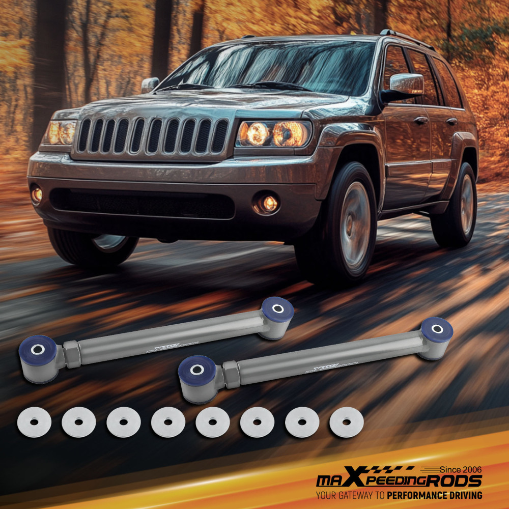 Adjustable Rear Lower Control Arm + Front Track Bar compatible for Jeep Grand Cherokee WJ