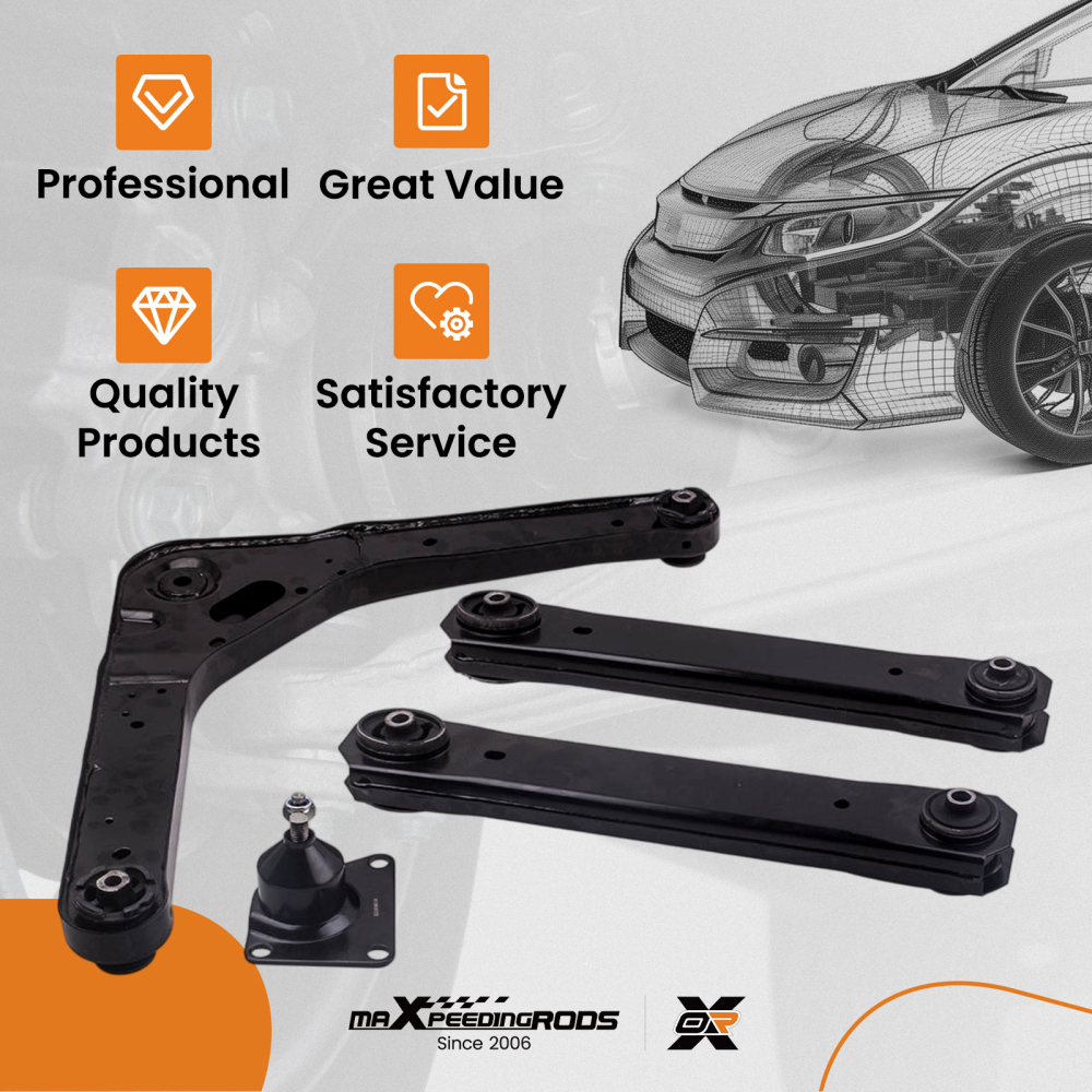Rear Upper +  Lower Kit Control Arm compatible for Jeep Grand Cherokee WJ 1999-2004 Bushing