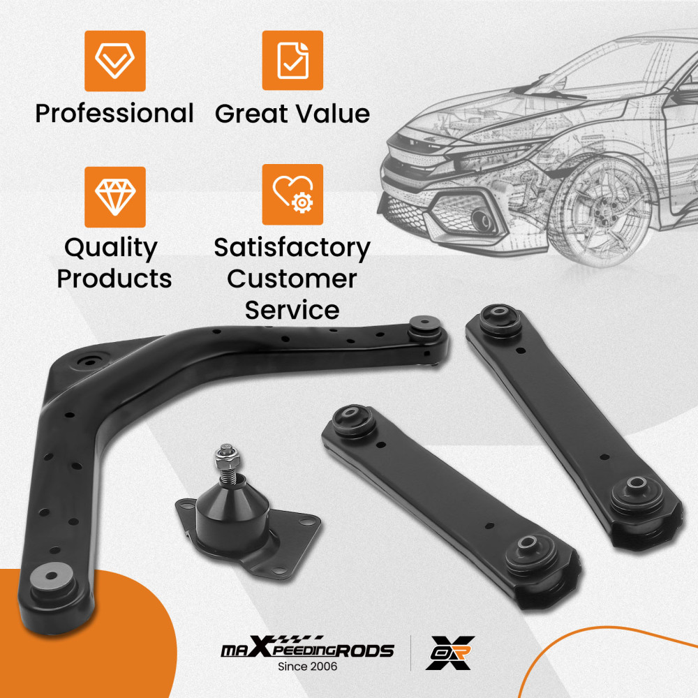 Rear Upper and Lower Control Arm compatible for Jeep Grand Cherokee WJ 99-04 With Ball Joint suspension arms