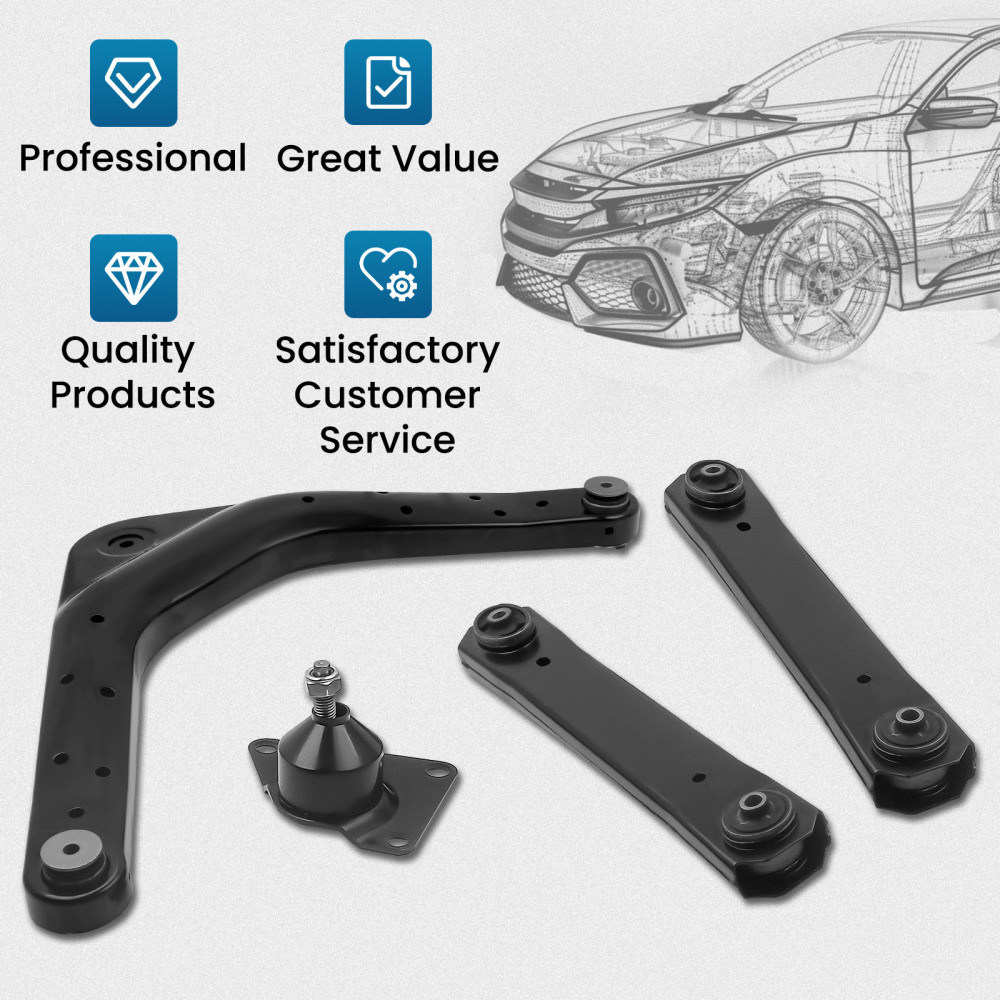 Rear Upper and Lower Control Arm compatible for Jeep Grand Cherokee WJ 99-04 With Ball Joint suspension arms